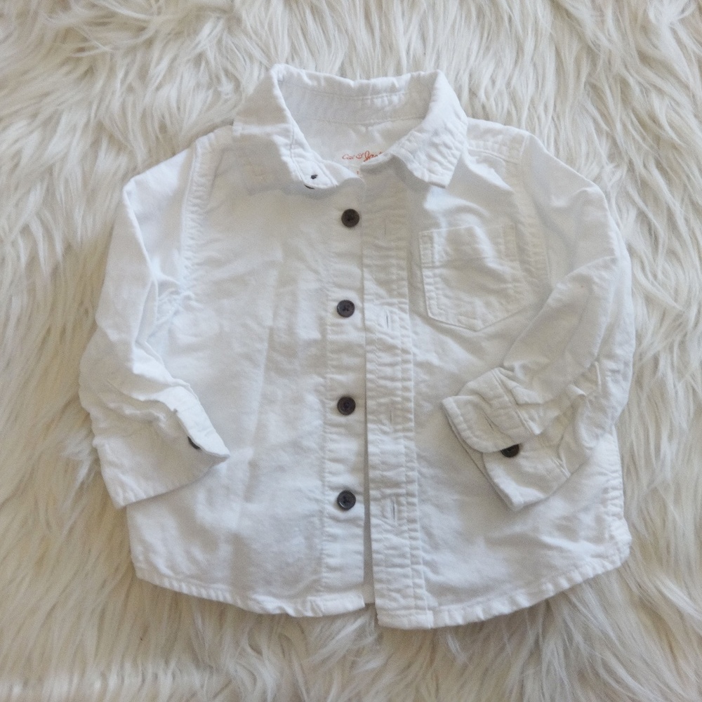 Boys Cat & Jack White Button Up Shirt